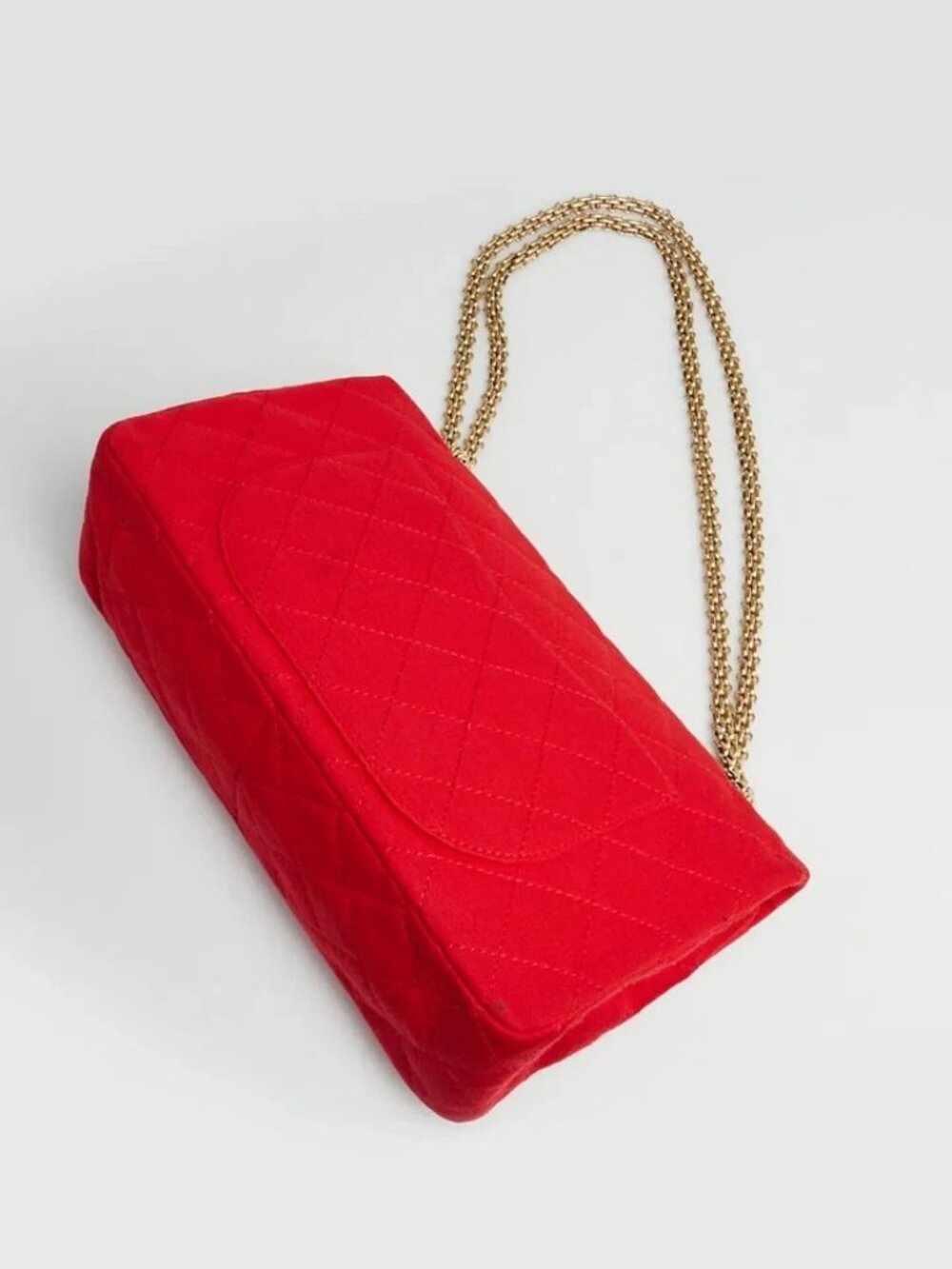 Chanel Red 2.55 Reissue Quilted Classic Jersey Leather 227 Jumbo Flap Bag - Picture 3 of 12